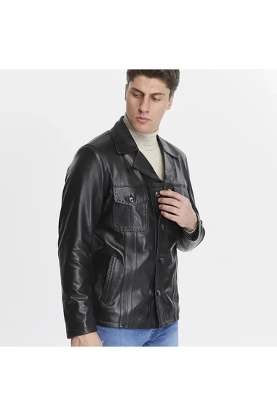 Hakiki Deri Ceket Siyah Renk - 6