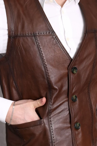 Toptan Kahve Renk Yelek - 7