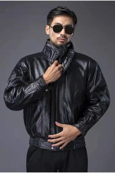 Bombacı mont hakiki deri ultra hakim yaka - 2