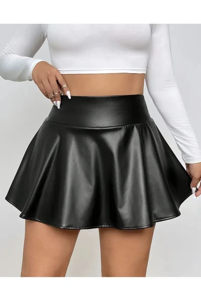Deri etekli cepli alt şort - 7