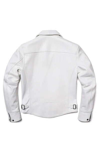 Beyaz hakiki deri mont - Resim 2