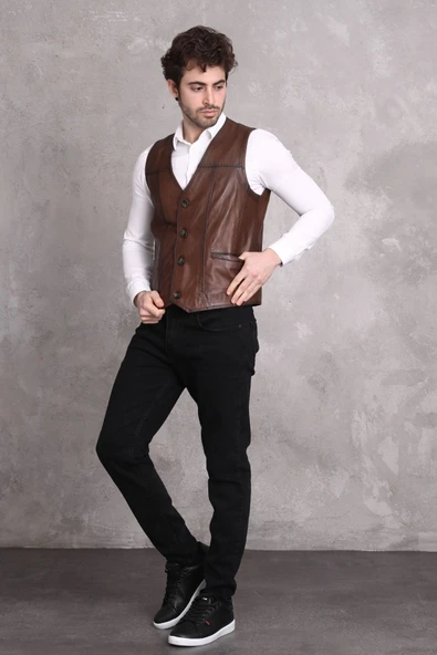Toptan Kahve Renk Yelek - 3