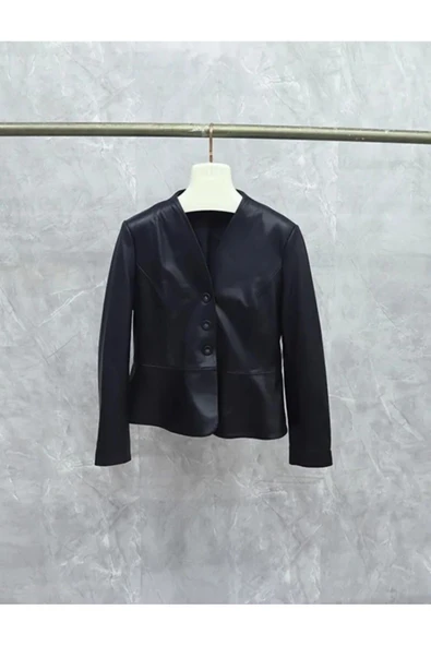 Kadın hakiki deri slim fit ceket - 3