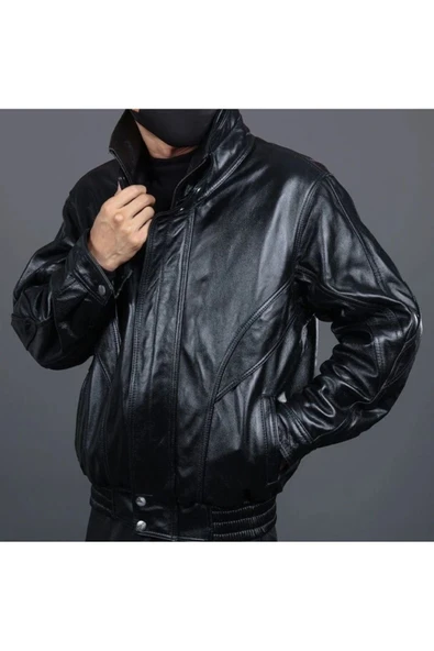 Bombacı mont hakiki deri ultra hakim yaka - 7