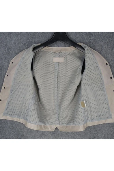 Vashion Hakiki deri gri yelek - 3