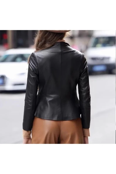 Kadın hakiki deri slim fit ceket - 2