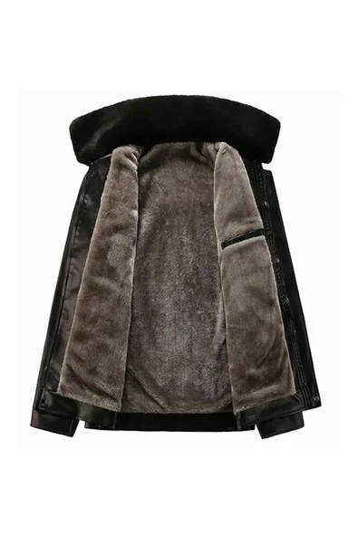 Yakası Ve Içi Kürk Mont - Resim 3