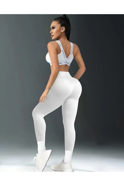 Disko Beyaz Tayt Yüksel Bel Dar Paça Orta Kalın