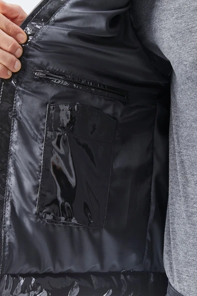 Rugan Deri Yelek Siyah Parlak Renk Erkek - 7