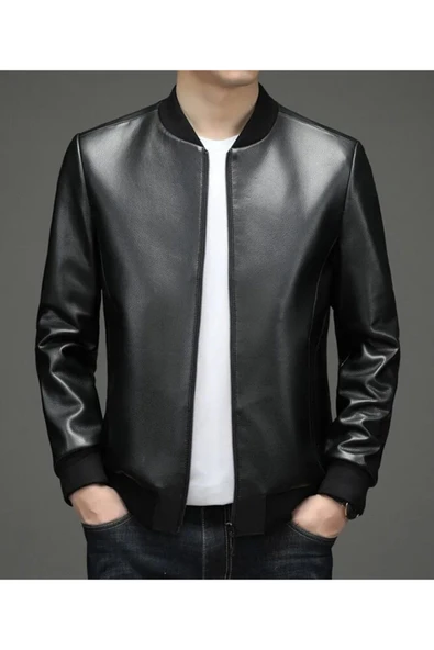 Spor hakiki deri ribanalı ceket - 5