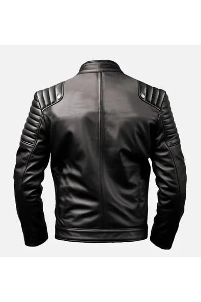 Prof Model Siyah Ve Beyaz Hakiki Koyun Derisi Entegreli Spor Mont - 3