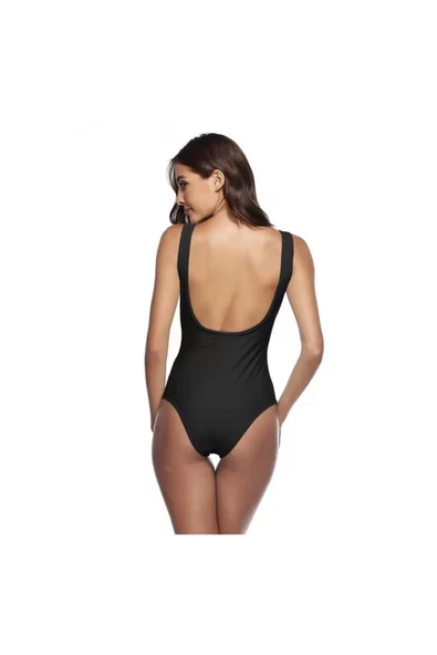 Yuvarlak yaka arka sırtı açık kadın mayo - 4