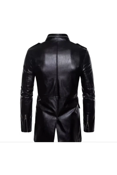 Hakiki kuzu derisi Uzun mont pardesü tarzı kesim - 3