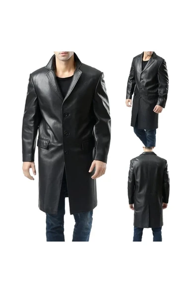 Hakiki deri zik uzun ceket - 2