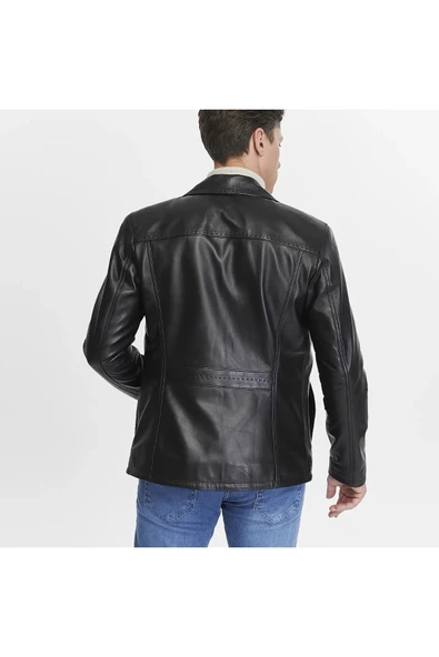 Hakiki Deri Ceket Siyah Renk - 3