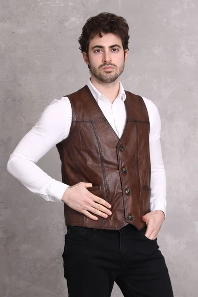 Toptan Kahve Renk Yelek - 5