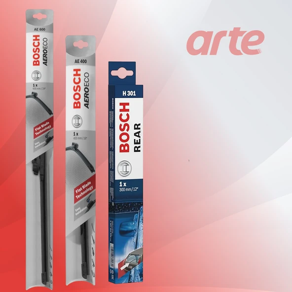 Honda HR-V 2015-2021 Uyumlu | Bosch Aeroeco Ön ve Arka Silecek Takımı | 3'lü Set | ürün görseli 1