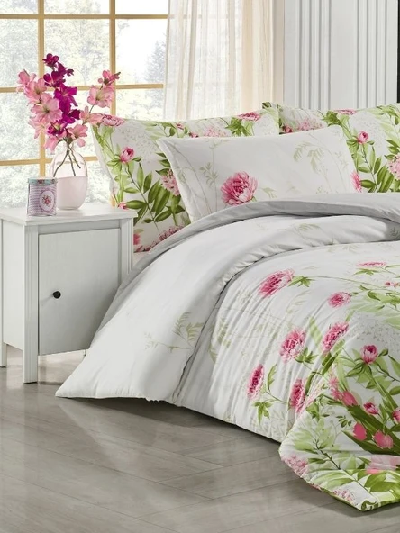 Pamuklu Çift Kişilik Nevresim Takımı - Yumuşak Dokulu 200x220 cm ( Çarşafı King Size ) - 6