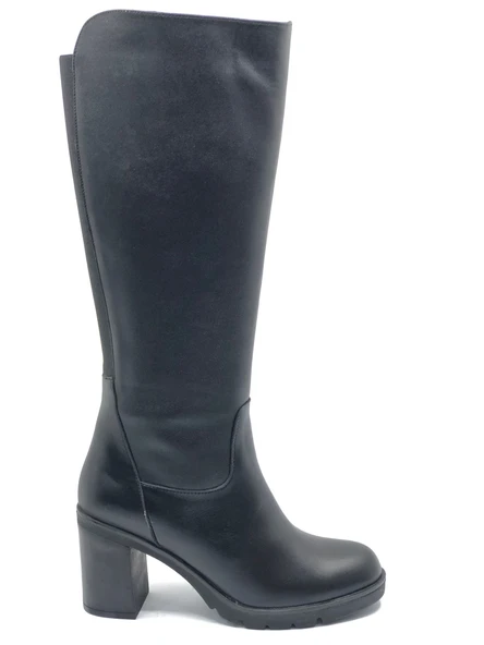 Venüs Jabuka Hakiki Deri Ortopedik Topuklu Kadın Çizme - Resim 4