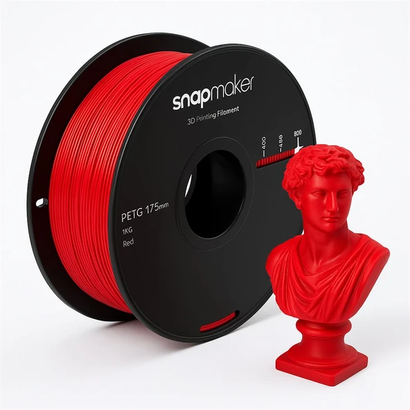 Snapmaker Petg Kırmızı 3D Yazıcı Filamenti 1.75mm 1Kg - Resim 2