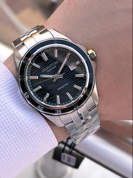 Quantum Sapphire Cizilmez Cam Çelik Kordon 2 Yıl Garantili 10 Atm Erkek Kol Saat EDG.1211.350 - Resim 2