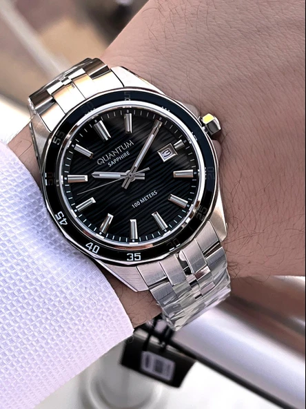 Quantum Sapphire Cizilmez Cam Çelik Kordon 2 Yıl Garantili 10 Atm Erkek Kol Saat EDG.1211.350 - Resim 3