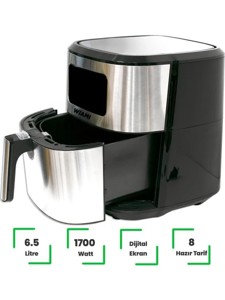 Wiami AirFryer 6.5L Akıllı Yağsız Fritöz - 4