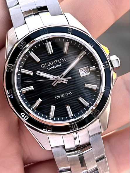 Quantum Sapphire Cizilmez Cam Çelik Kordon 2 Yıl Garantili 10 Atm Erkek Kol Saat EDG.1211.350 - Resim 4