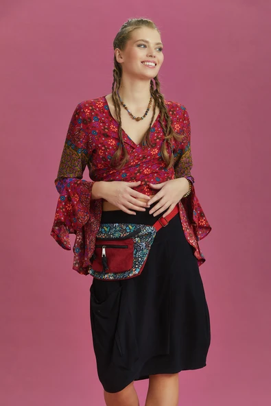 İspanyol Kol Crop Bluz - 3