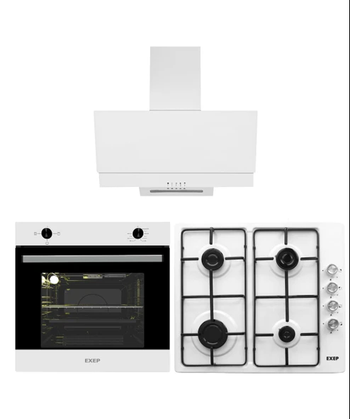 EXEP BASİC EĞİK BEYAZ ANKASTRE SET (ED401-EO330-EF200)