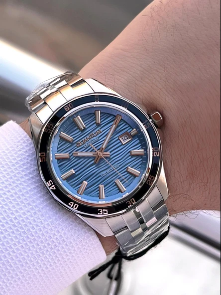 Quantum Sapphire Cizilmez Cam Çelik Kordon 2 Yıl Garantili 10 Atm Erkek Kol Saat EDG.1211.590 - Resim 2