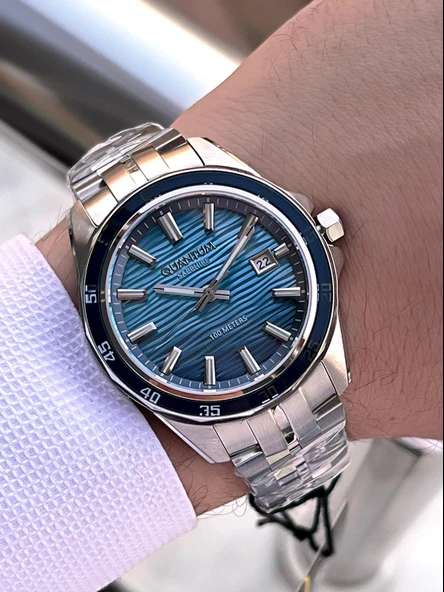 Quantum Sapphire Cizilmez Cam Çelik Kordon 2 Yıl Garantili 10 Atm Erkek Kol Saat EDG.1211.390 - Resim 2