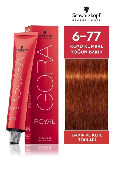 IGORA Royal 6-77 Koyu Kumral Yoğun Bakır Saç Boyası 60ml