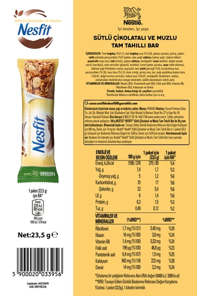 Nestle Nesfit Kakaolu Muzlu Bar 23.5 gr - Resim 2