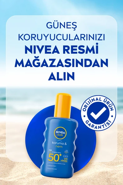 NIVEA SUN SPF 50+ Yüksek Güneş Koruyucu ve Nemlendirici Vücut Spreyi 200ml, Suya Dayanıklı - 3