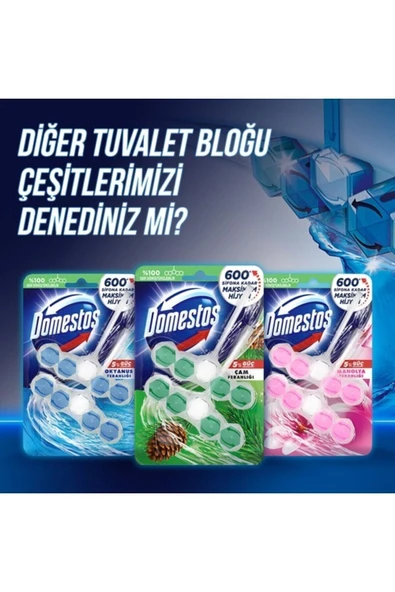 Domestos Wc Blok 5'lı Guc Manolya 2x50gr - Resim 7