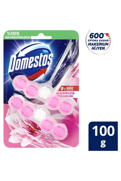 Domestos Wc Blok 5'lı Guc Manolya 2x50gr ürün görseli
