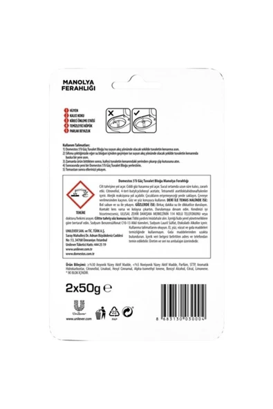Domestos Wc Blok 5'lı Guc Manolya 2x50gr - Resim 8