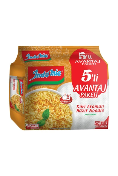 İndomie Indomie Köri Aromalı Hazır Noodle 5'li ürün görseli