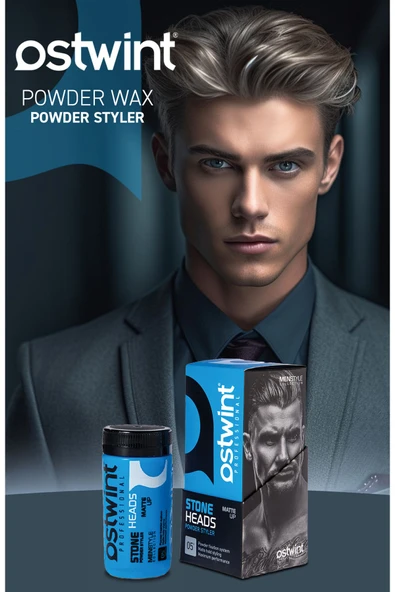 Ostwint Mavi  Stone Matte Saç Şekillendirici Toz Wax 20 ml - Resim 3
