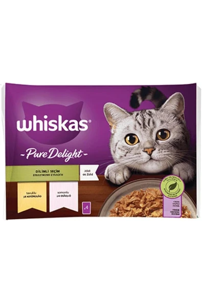 Whiskas Pouch Pure Delight Jöle İçinde Tavuklu ve Somonlu Yetişkin Kedi Konservesi 4x85 Gr - 3