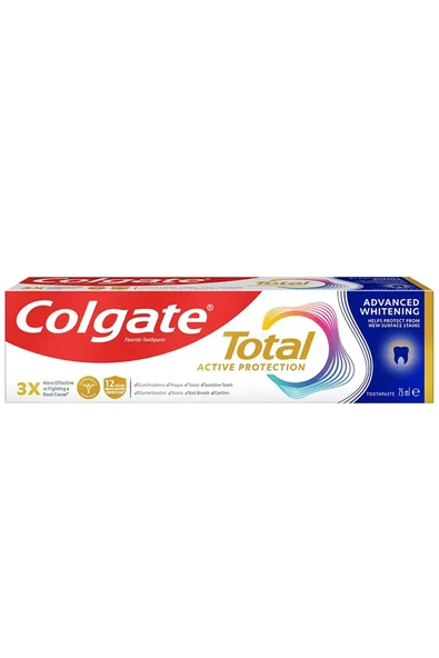 Colgate Total Gelişmiş Beyazlık Diş Macunu 75 ml ürün görseli