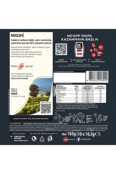 Nescafe Nescafé 3ü1 Arada Extra 10'lu Paket 10x16.5g - Resim 3