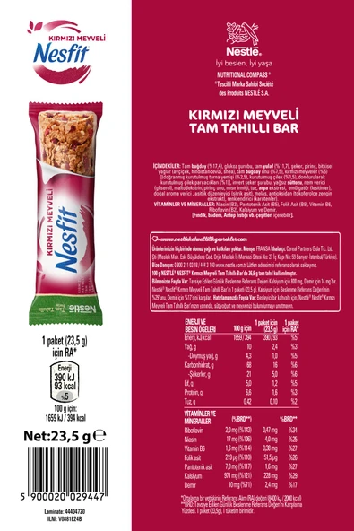 Nestle Nesfit Kırmızı Meyveler Bar 23,5 Gr - Resim 3