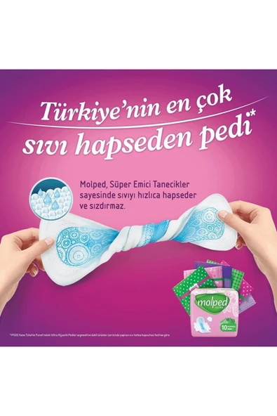 Molped Ultra Hijyenik Ped Anatomik Gece Süper Ekonomik 16 Lı - Resim 3