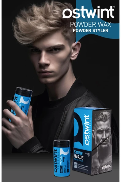 Ostwint Mavi  Stone Matte Saç Şekillendirici Toz Wax 20 ml - Resim 4