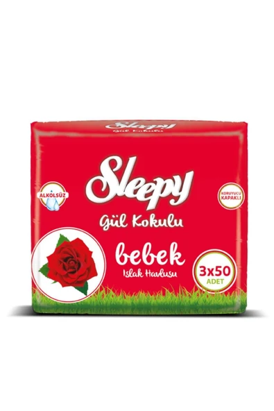 Sleepy Gül Kokulu Islak Havlu 3x50 150 Yaprak ürün görseli