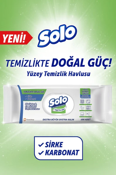 Solo Temizlikte Doğal Güç Okaliptus&çam Esintisi Yüzey Temizlik Havlusu 100 Yaprak - Resim 4