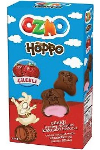 Şölen Ozmo Hoppo Çilekli Krema Dolgulu Kakaolu Bisküvi 40 Gr X 1 Adet ürün görseli 1