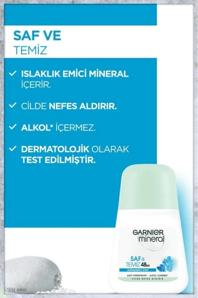 Garnier Mineral Saf Ve Temiz Kadın Roll-on Deodorant - 4